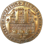Der Freiburger Stadtsiegelstempel von 1245 im Stadtarchiv Freiburg